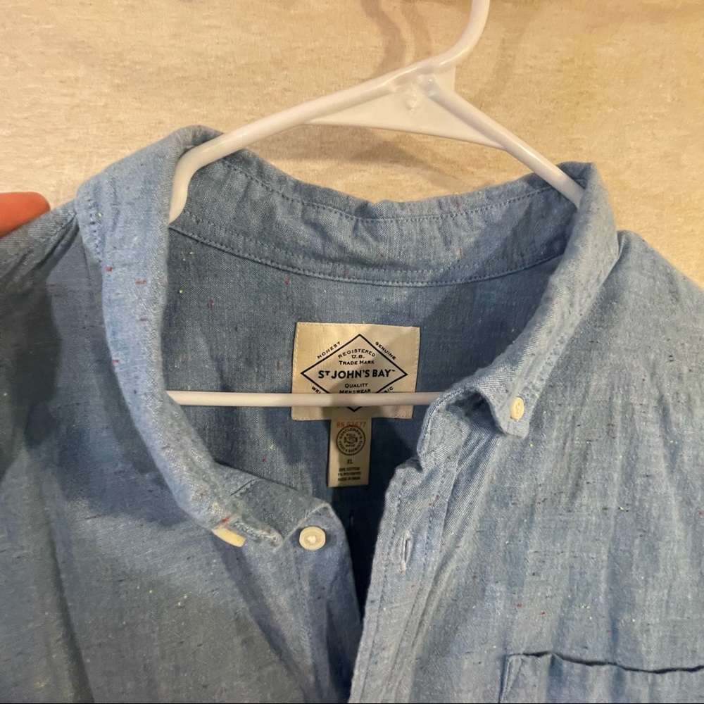 Blue Denim Color Button Up - Picture 3 of 4